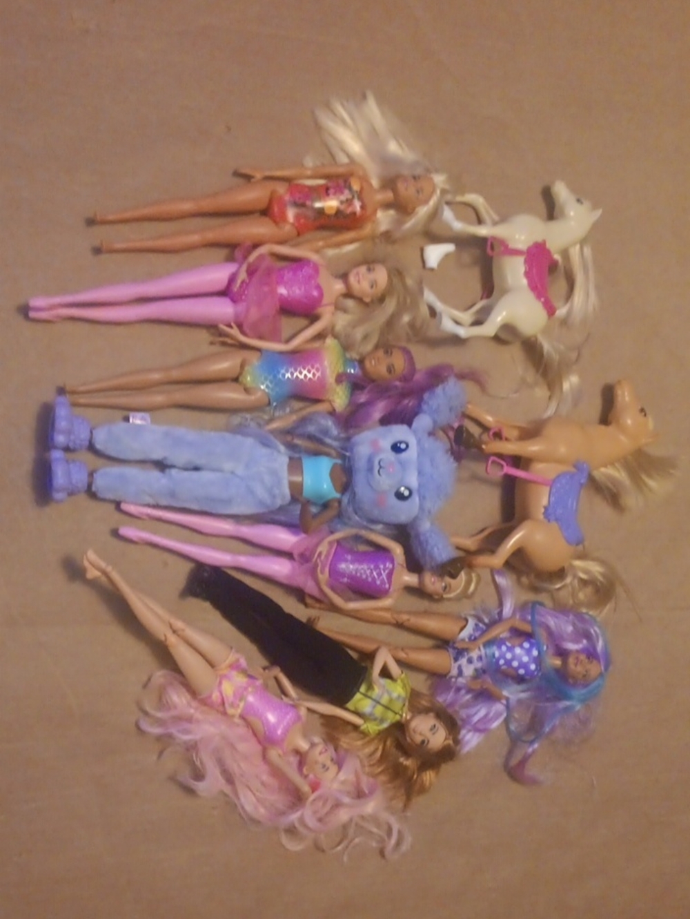 Doll Lot with Purple Plush – Assorted Colors